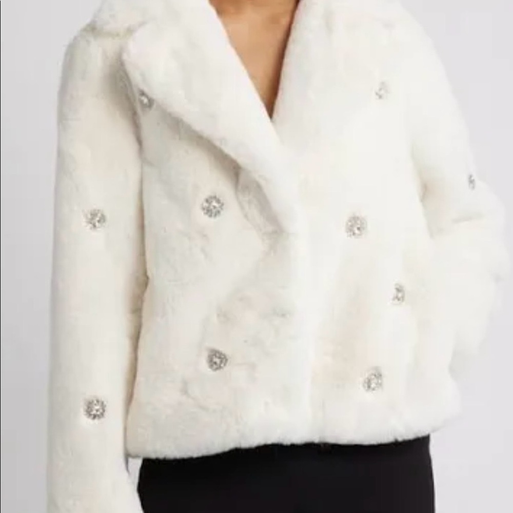 Cece Embellished Faux Fur Coat-New with Tags!